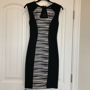 Black and white keyhole dress